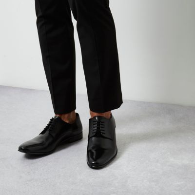 Black leather smart shoes